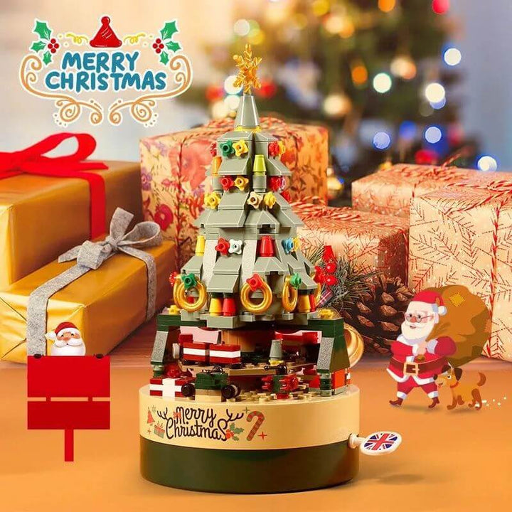 Christmas Tree Building Blocks Music Box with LED Light