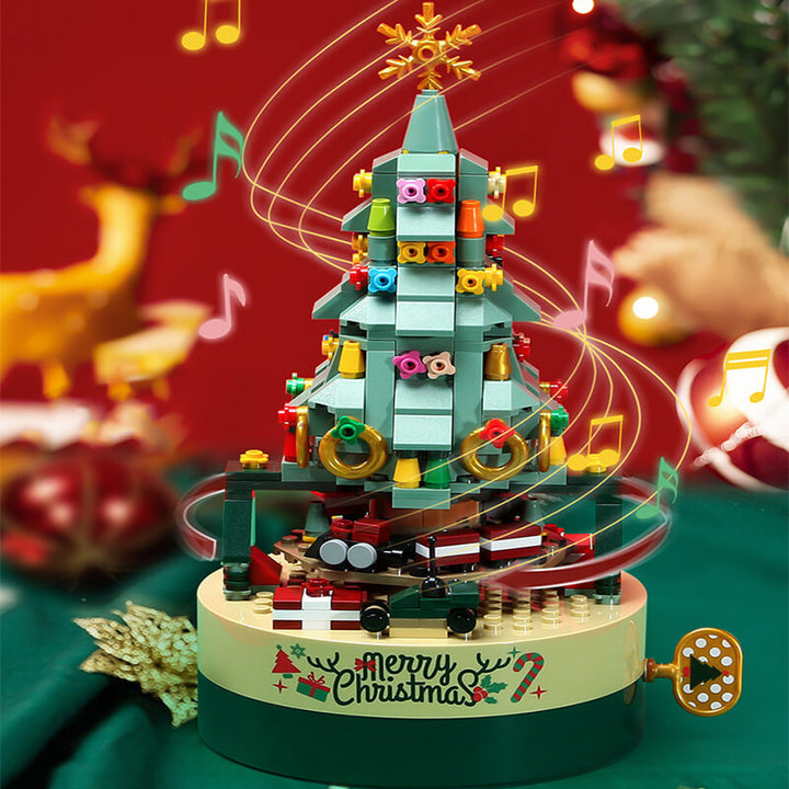 Christmas Tree Building Blocks Music Box with LED Light