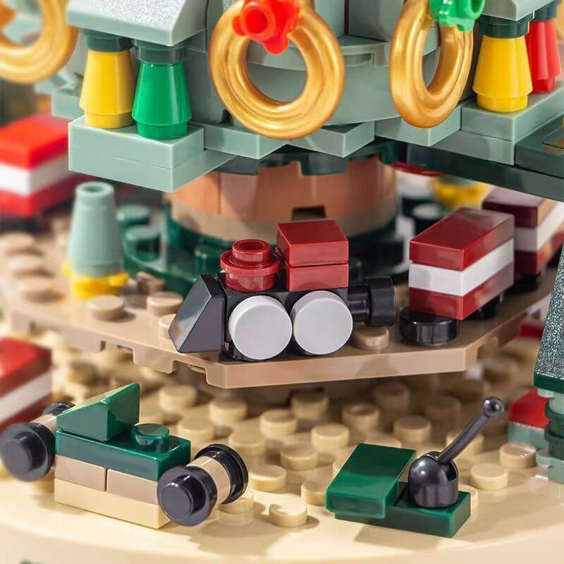 Christmas Tree Building Blocks Music Box with LED Light