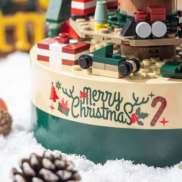 Christmas Tree Building Blocks Music Box with LED Light