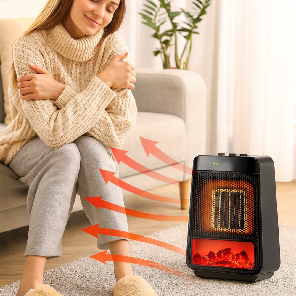 Compact Electric Room Heater Adjustable Energy Efficient