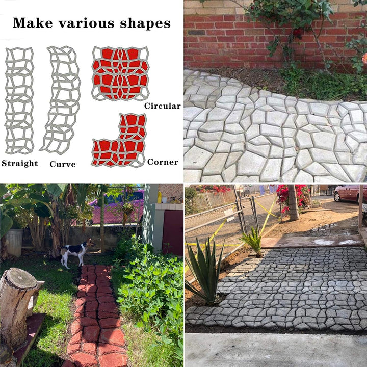 Concrete Stepping Stone Molds for Walkway Path 2 Pack