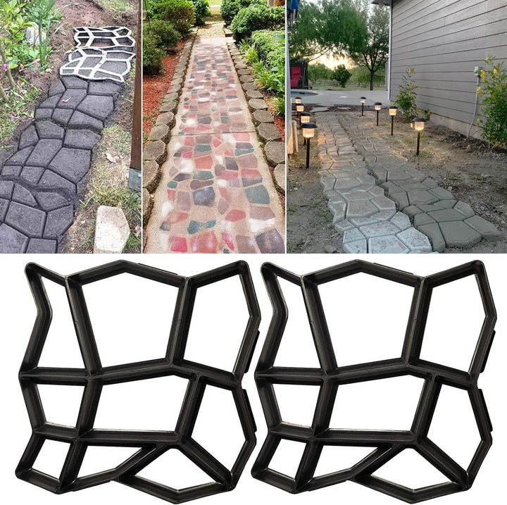Concrete Stepping Stone Molds for Walkway Path 2 Pack