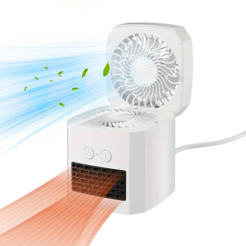 Desktop Electric Heater and Cooling Fan Combo Unit