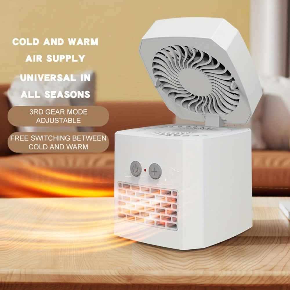 Desktop Electric Heater and Cooling Fan Combo Unit