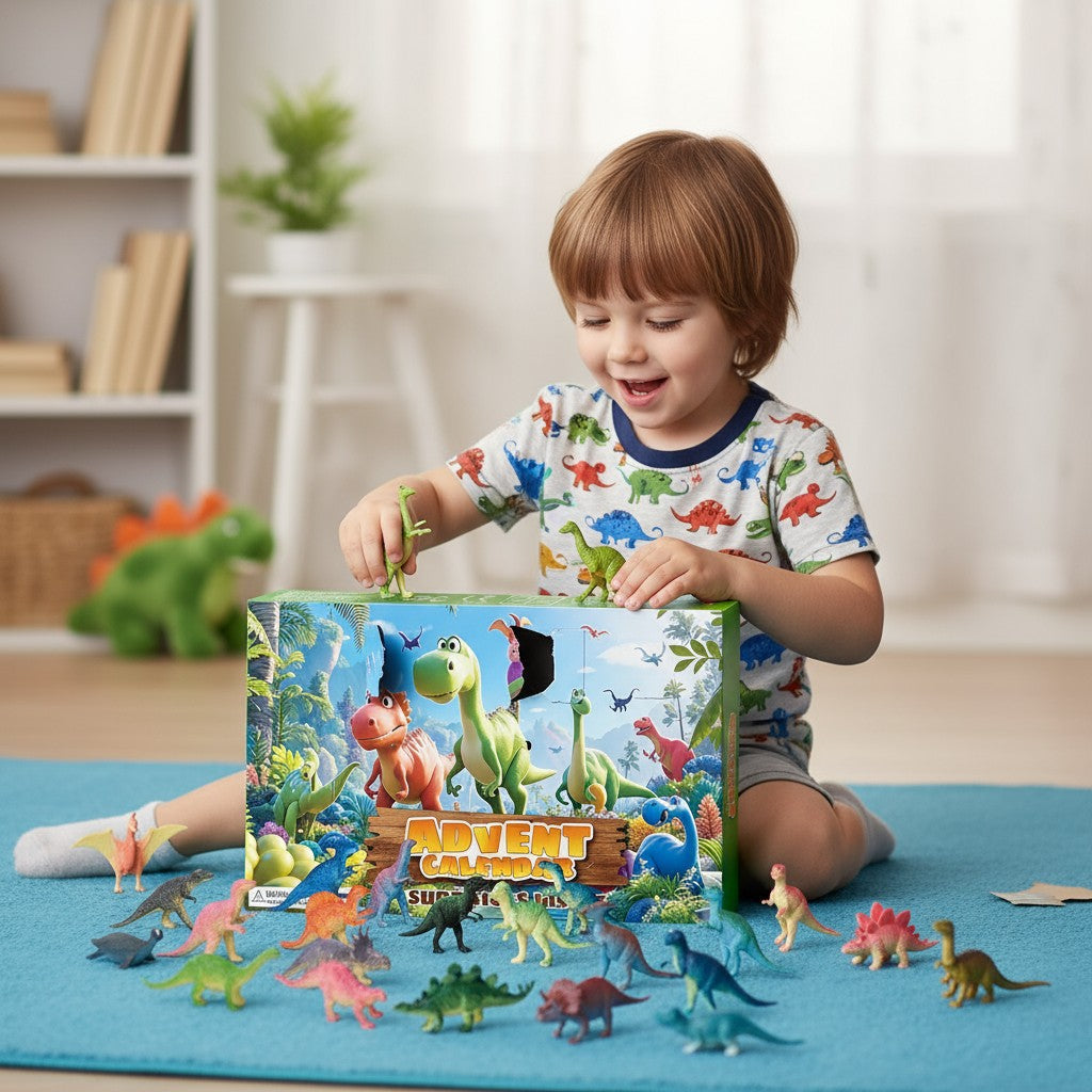 Dinosaur Advent Calendar with 24 Countdown Pieces for Kids