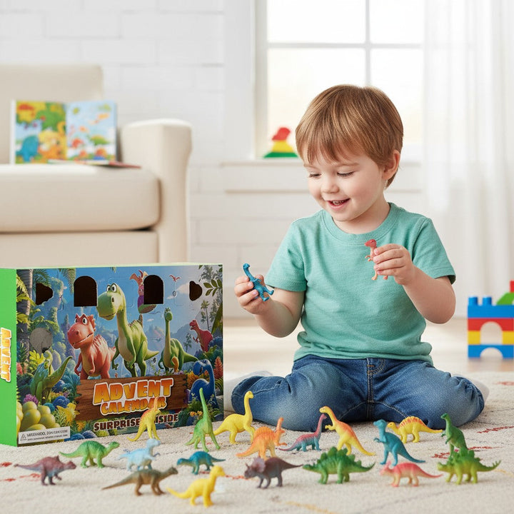 Dinosaur Advent Calendar with 24 Countdown Pieces for Kids