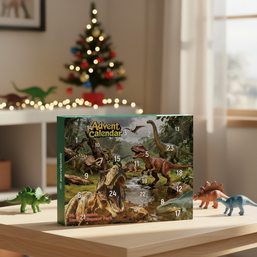Dinosaur Advent Calendar with 24 Gift Figures for Kids