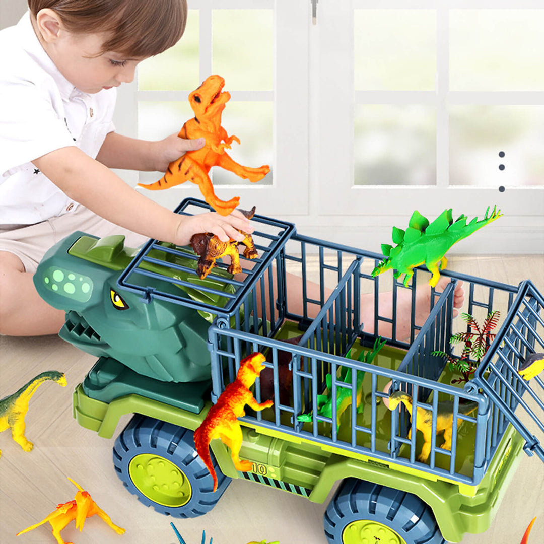 Dinosaur Car Carrier Truck Toy Set for Kids