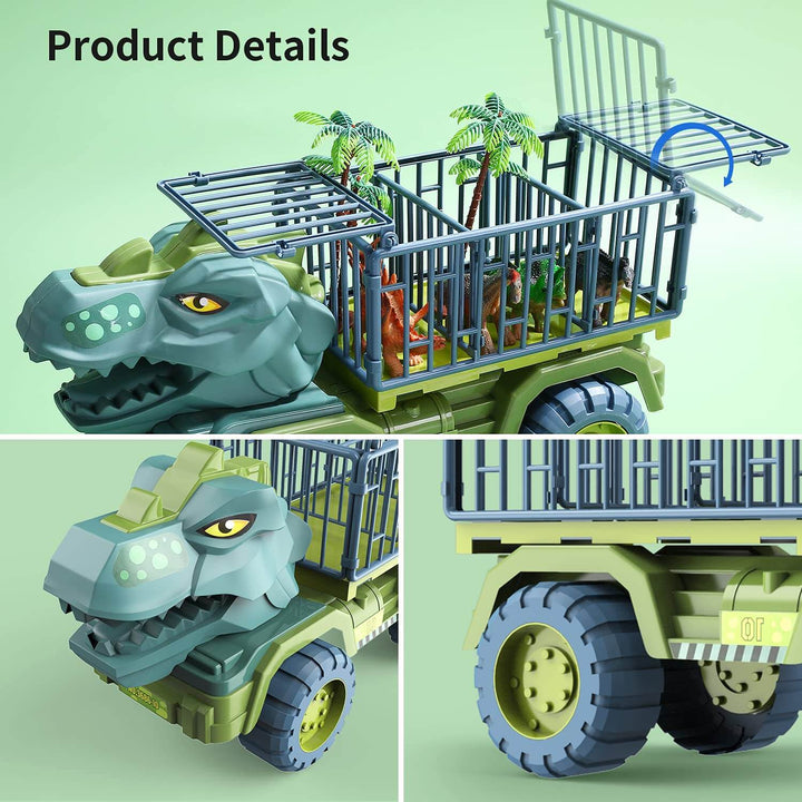 Dinosaur Car Carrier Truck Toy Set for Kids