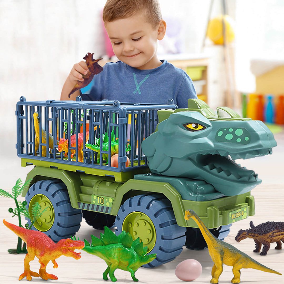 Dinosaur Car Carrier Truck Toy Set for Kids