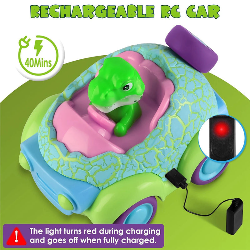 Dinosaur Remote Control Car with Rechargeable Battery and Music