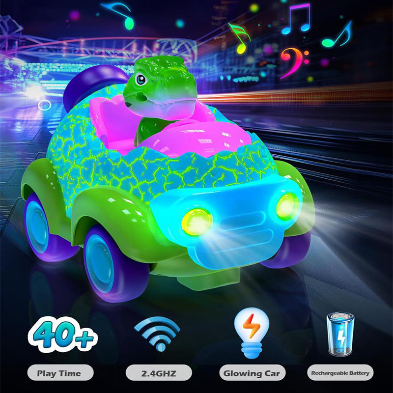 Dinosaur Remote Control Car with Rechargeable Battery and Music