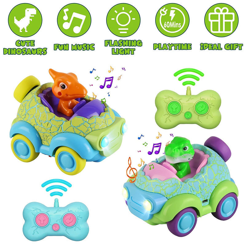 Dinosaur Remote Control Car with Rechargeable Battery and Music