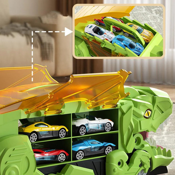 Dinosaur Toy Car Playset with Trucks and Accessories