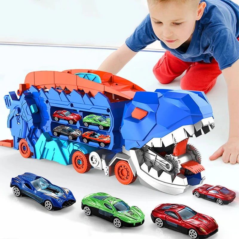 Dinosaur Toy Car Playset with Trucks and Accessories