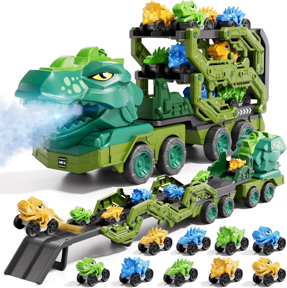 Dinosaur Truck Toy Set with Cars and Track for Kids