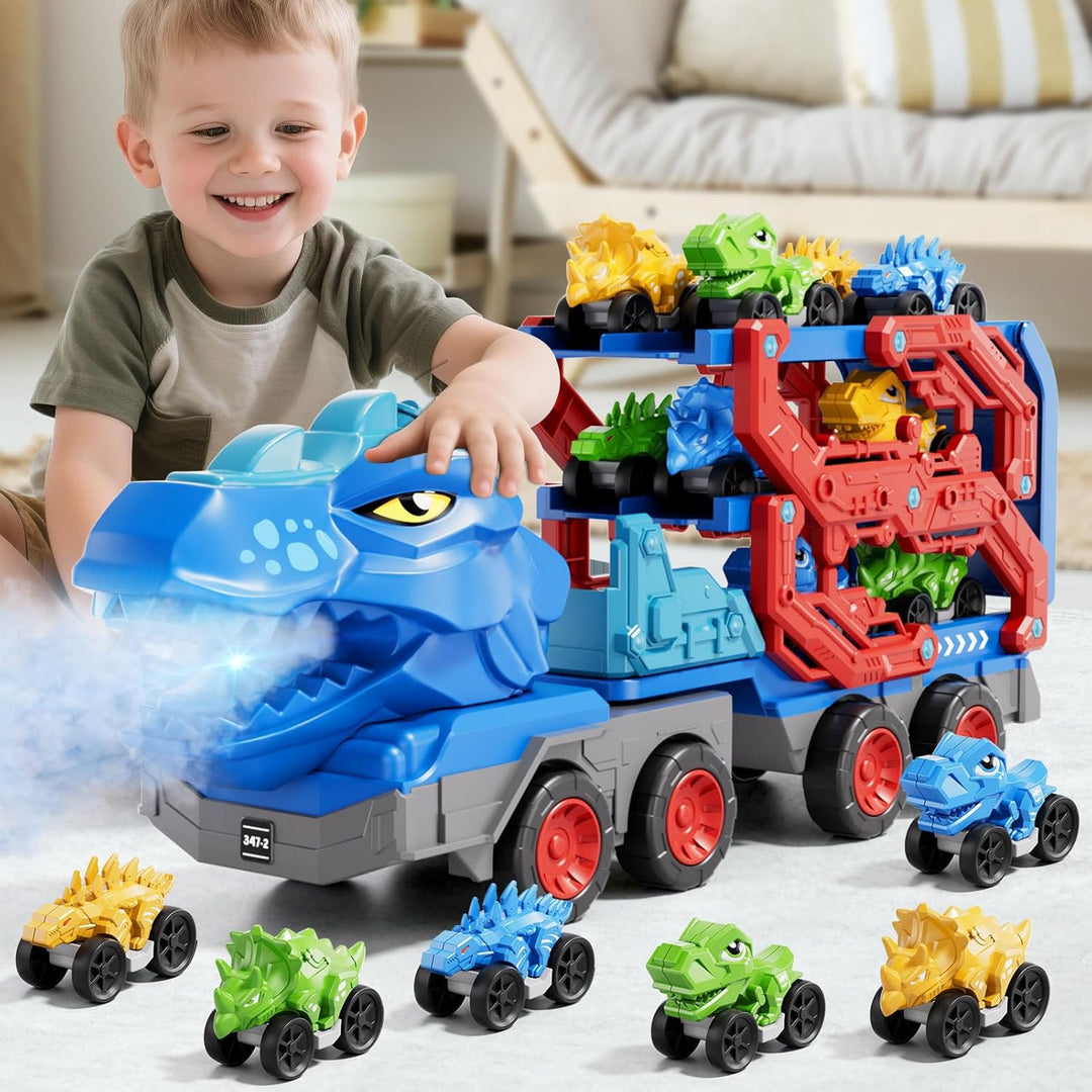 Dinosaur Truck Toy Set with Cars and Track for Kids