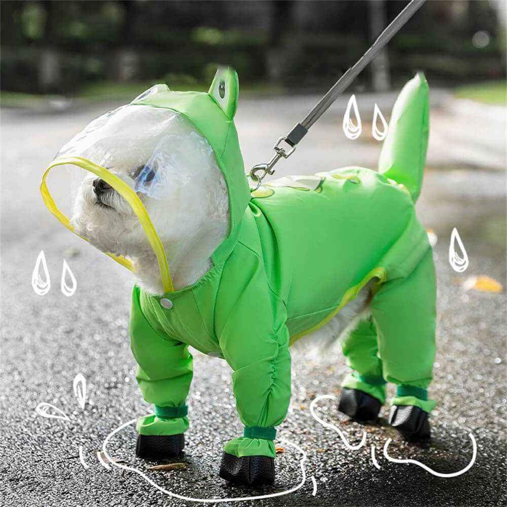 Dog Waterproof Raincoat with Full Body Coverage and Adjustable Fit