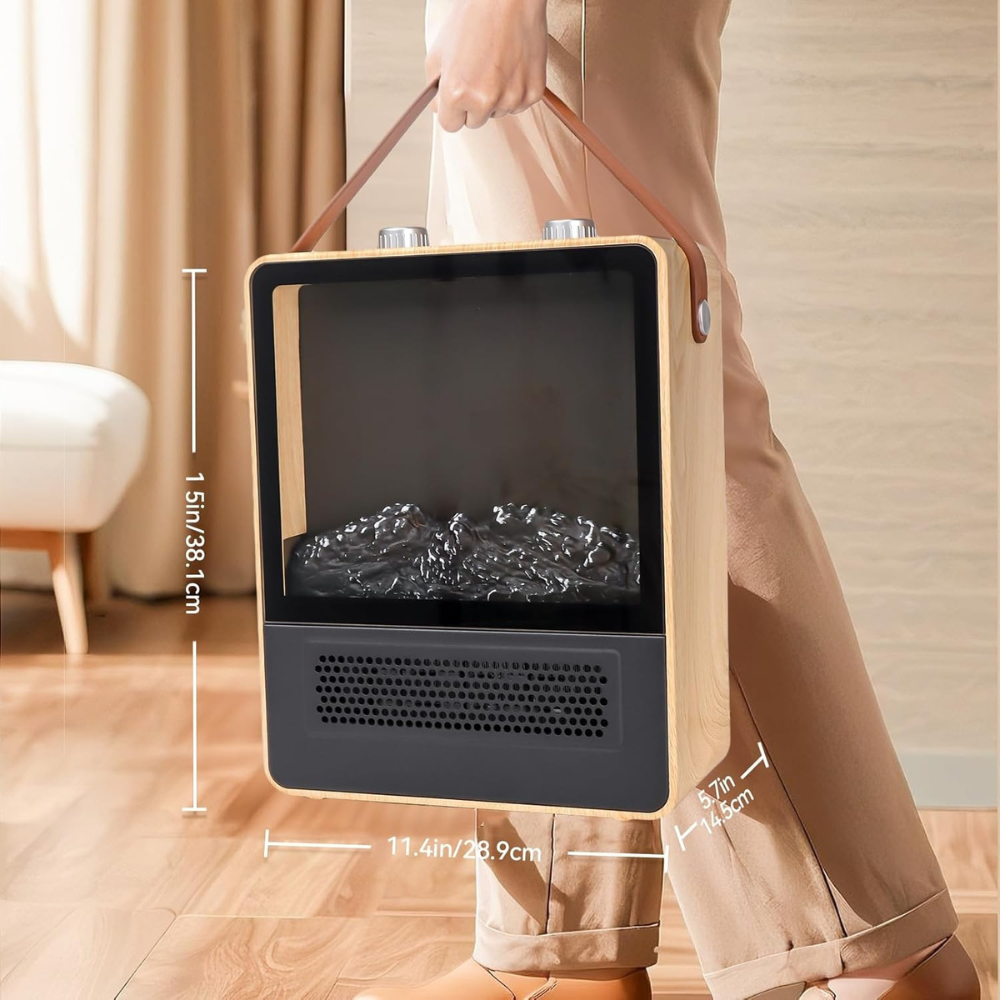Electric Fireplace Heater with Realistic Flame Effect