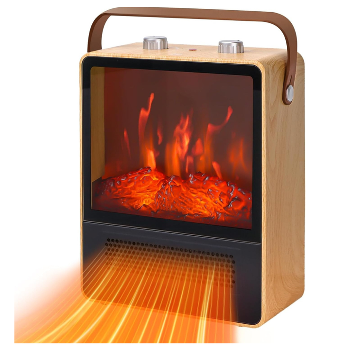 Electric Fireplace Heater with Realistic Flame Effect
