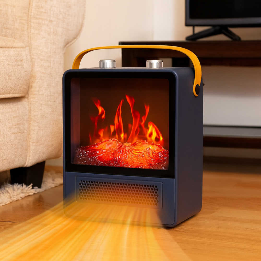 Electric Fireplace Heater with Realistic Flame Effect