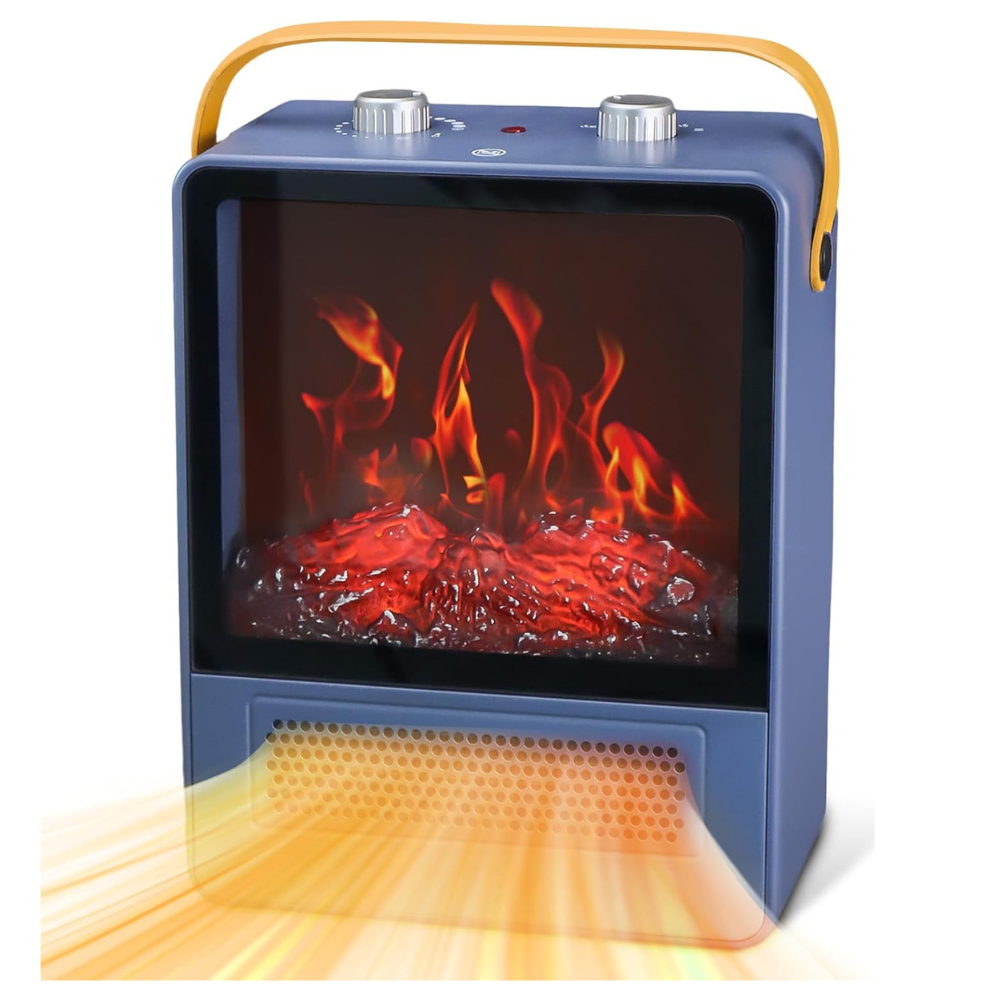Electric Fireplace Heater with Realistic Flame Effect