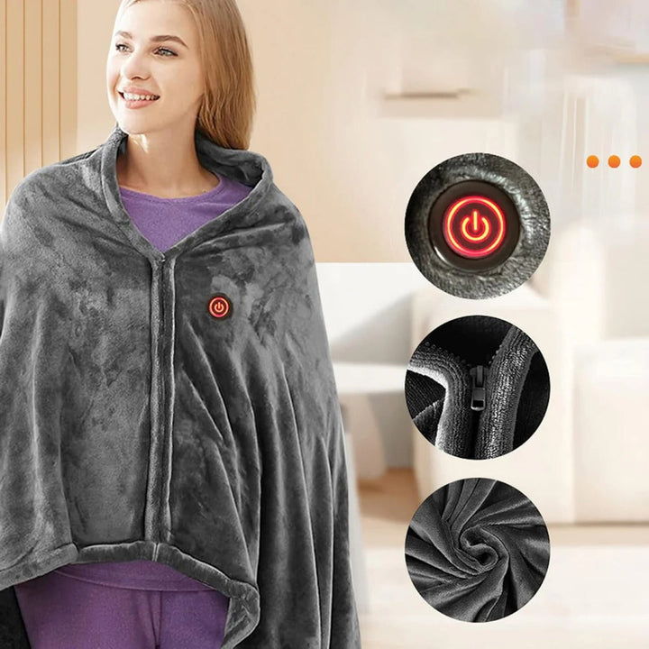 Electric Heated Shawl Blanket Wrap for Portable Warmth