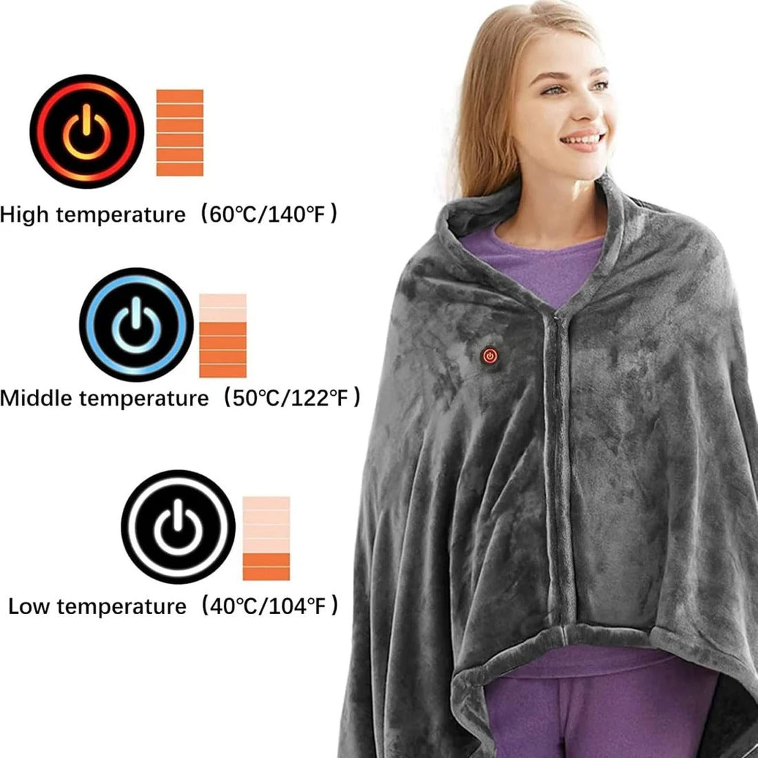 Electric Heated Shawl Blanket Wrap for Portable Warmth