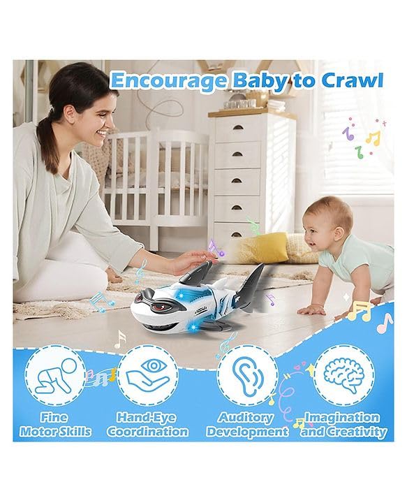 Electric Mechanical Shark Toy with Light and Sound Effects