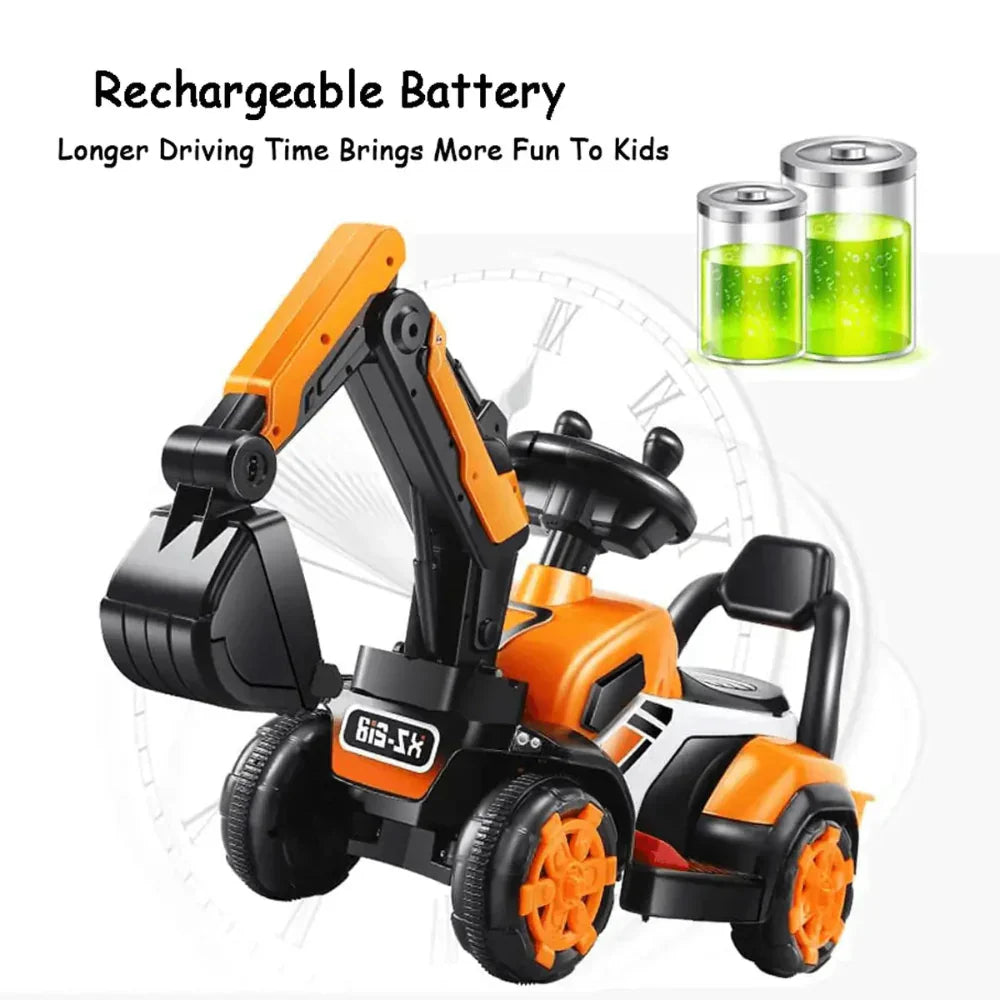 Electric Ride-On Excavator Toy for Kids