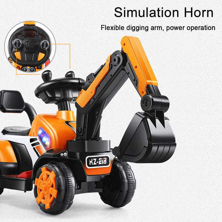 Electric Ride-On Excavator Toy for Kids