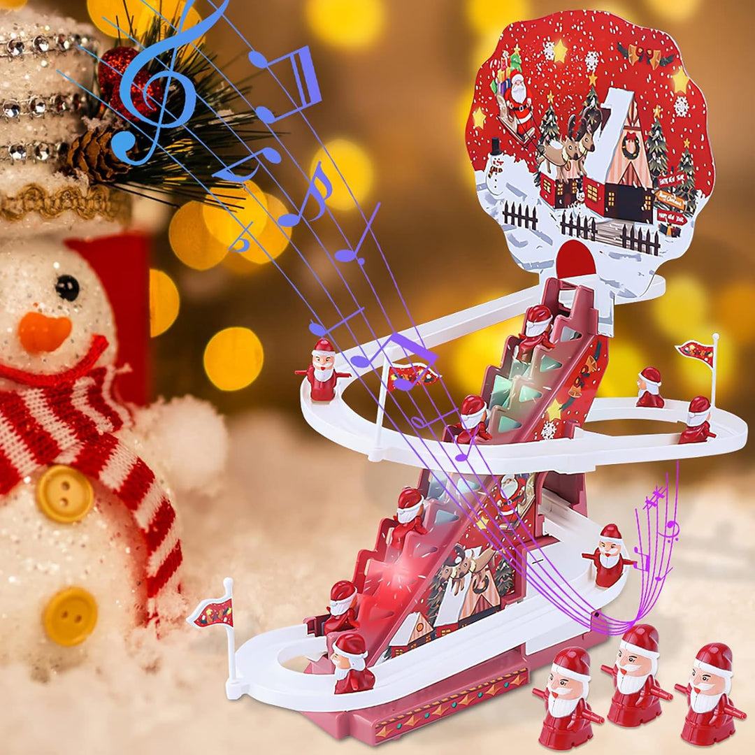 Electric Santa Claus Climbing Stairs Toy with Music and Lights