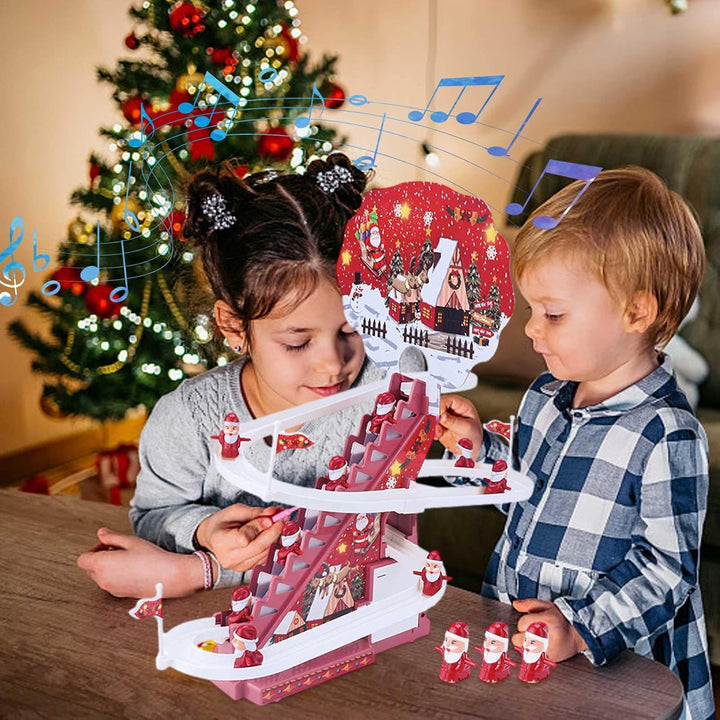 Electric Santa Claus Climbing Stairs Toy with Music and Lights