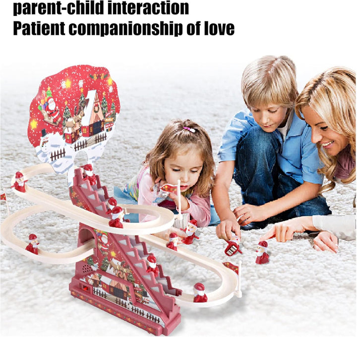 Electric Santa Claus Climbing Stairs Toy with Music and Lights