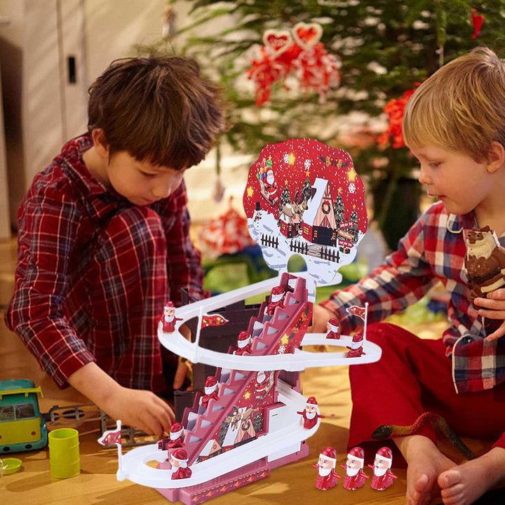 Electric Santa Claus Climbing Stairs Toy with Music and Lights