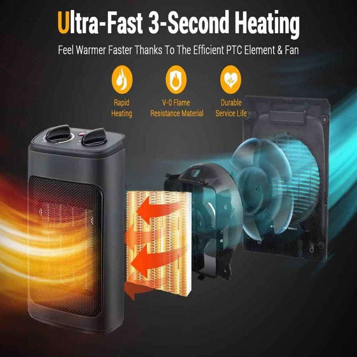 Electric Space Heater Fast Heating Energy Efficient Heater Unit