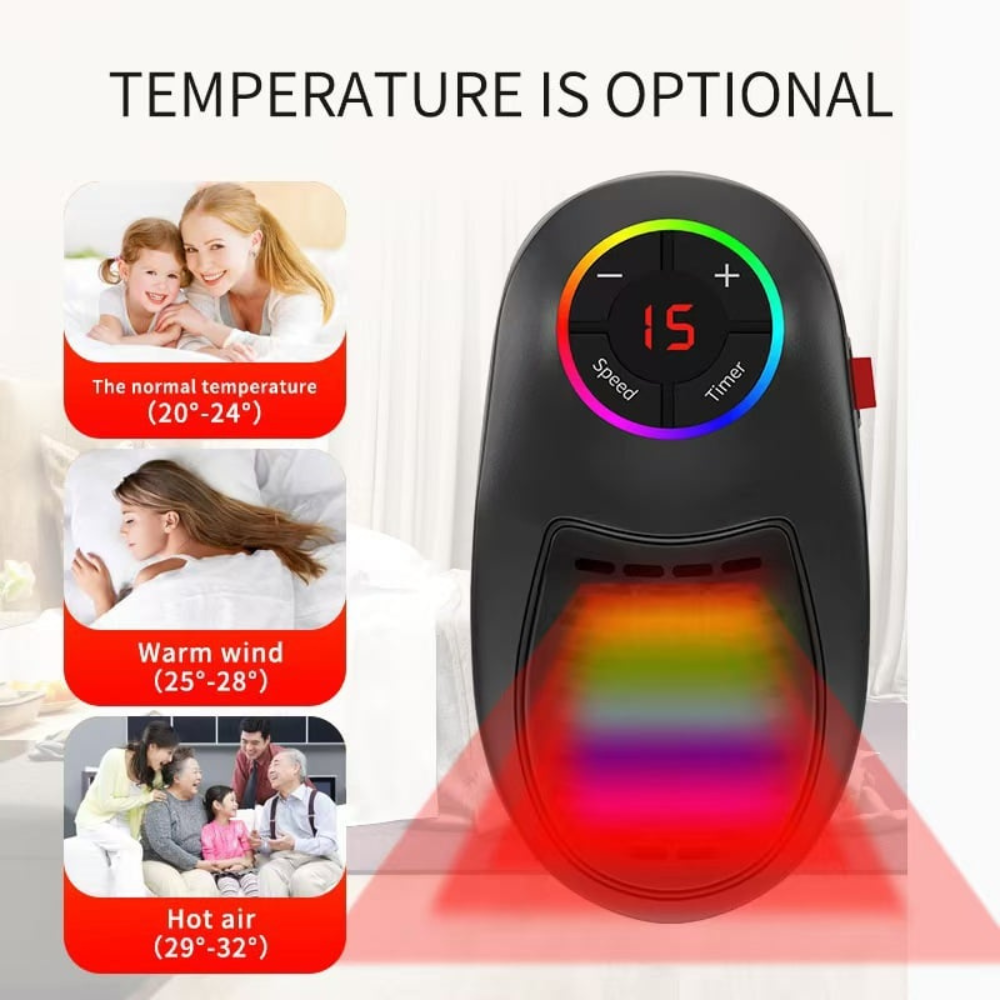 Electric Space Heater with Digital Thermostat for Energy Savings