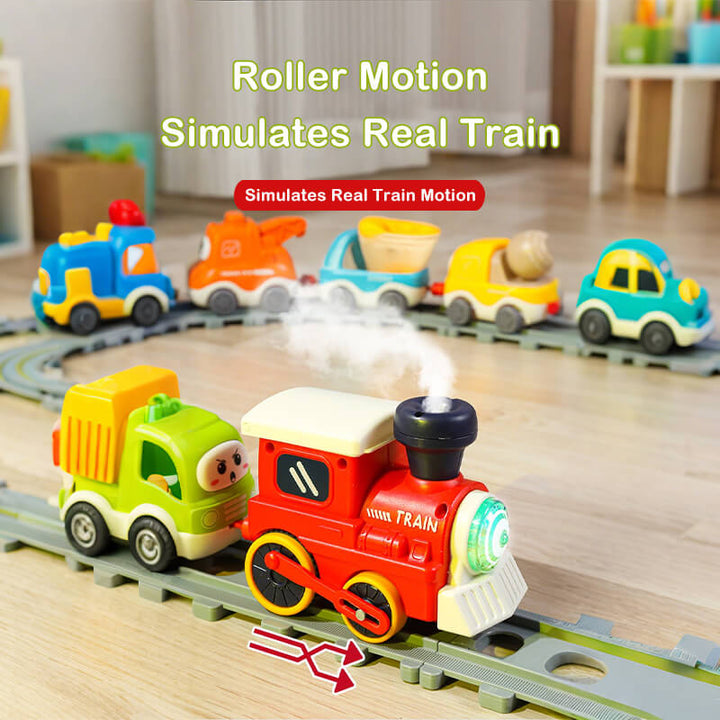 Electric Train Set with Track, Lights, and Sound for Kids