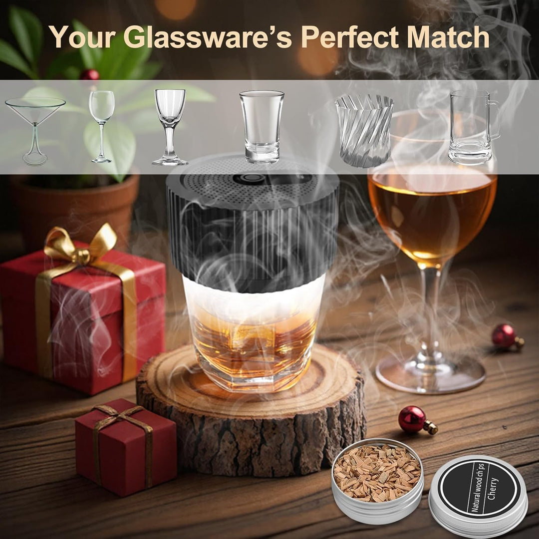 Electric Whiskey Smoker Kit with Wood Chips and Lighter