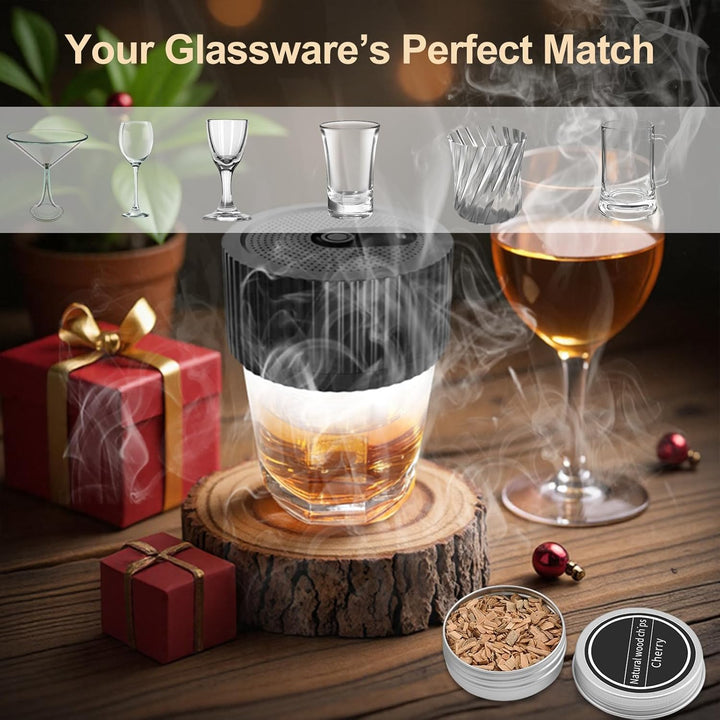 Electric Whiskey Smoker Kit with Wood Chips and Lighter