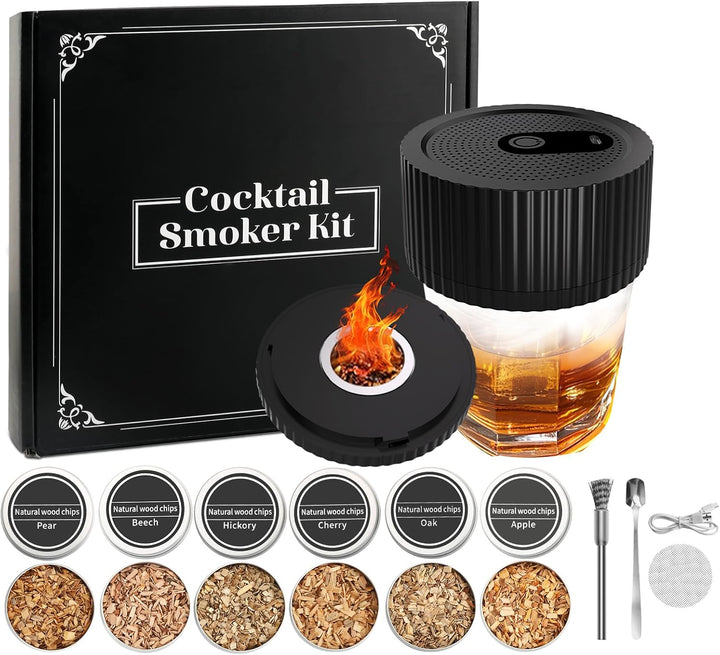 Electric Whiskey Smoker Kit with Wood Chips and Lighter