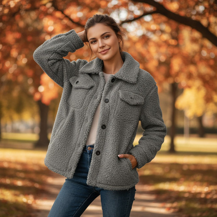 Elegant Lapel Fleece Jacket