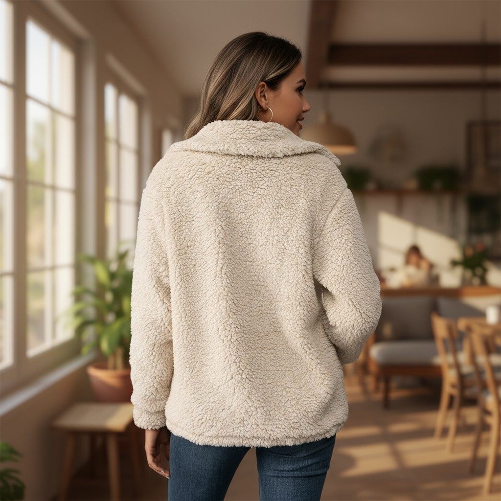 Elegant Lapel Fleece Jacket