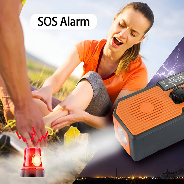 Emergency Solar Hand Crank Radio with USB Flashlight