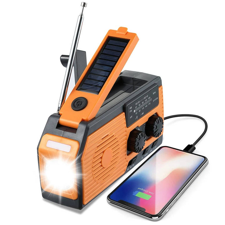Emergency Solar Hand Crank Radio with USB Flashlight