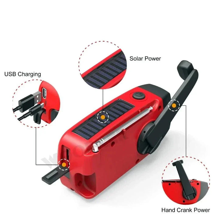 Emergency Solar Power Radio and Power Bank Charger