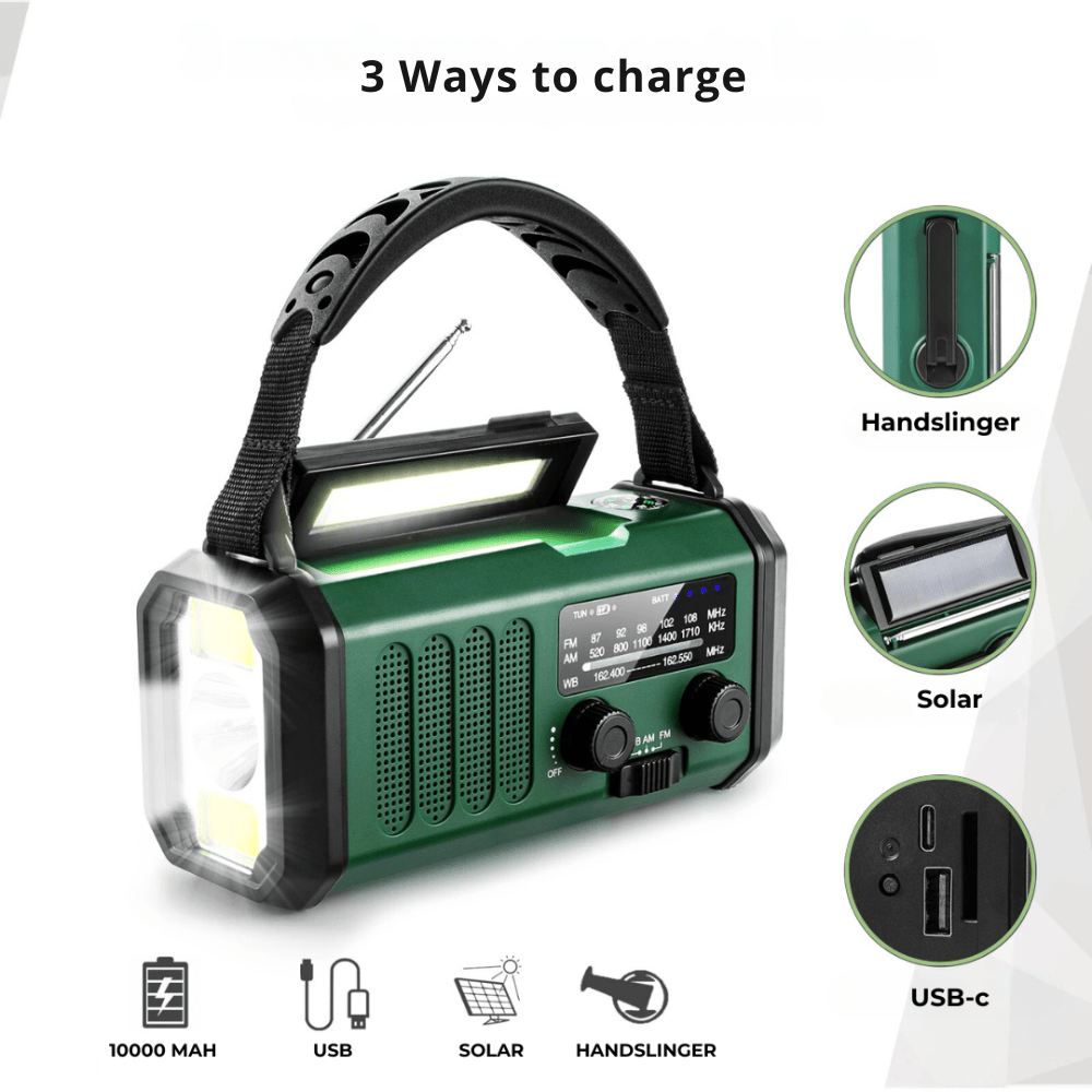 Emergency Solar USB Charger Radio