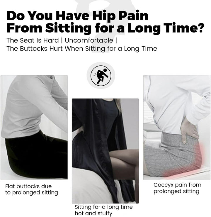 Ergonomic Memory Foam Seat Cushion with Lumbar Support for Back Pain Relief