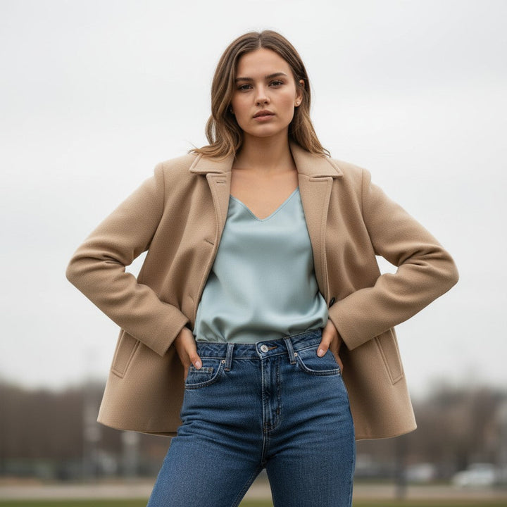 Fall Winter Lapel Woolen Office Coat